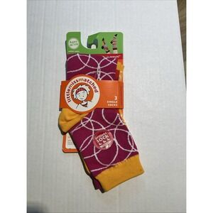 LITTLE MISS MATCHED PACK OF 3 SINGLE ANKLET SOCKS Sock Size‎ 9-11 Shoe Size 4-10